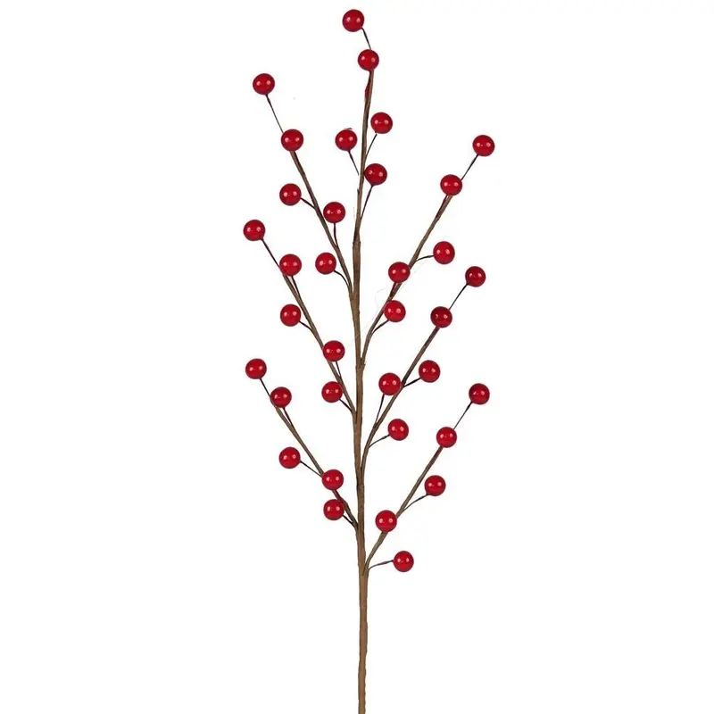 19" Red Berry Decorative Spray