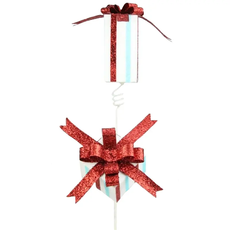 27" Red, Light Blue and White Vertical Stripe Package Spray