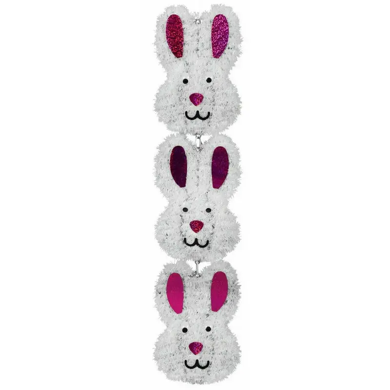 2D Tinsel Easter Bunny Dangler Hanging Decoration