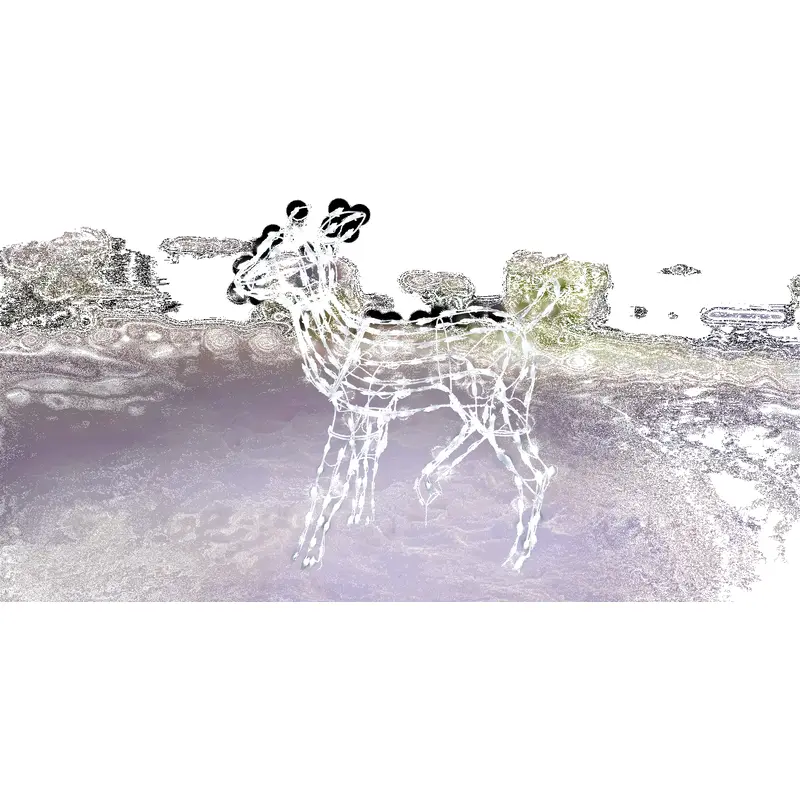 37" Twinkling Pure White C4 LED Woodland Fawn Lawn Sculpture