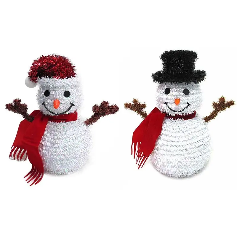 3D Tinsel Snowman Tabletop Decoration