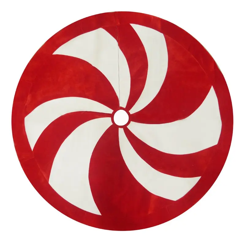 48" Peppermint Swirl Christmas Tree Skirt