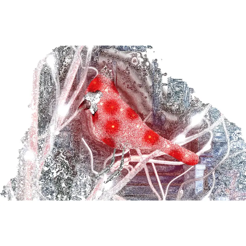 6" LED Cardinal Decoration with Clipped Feet