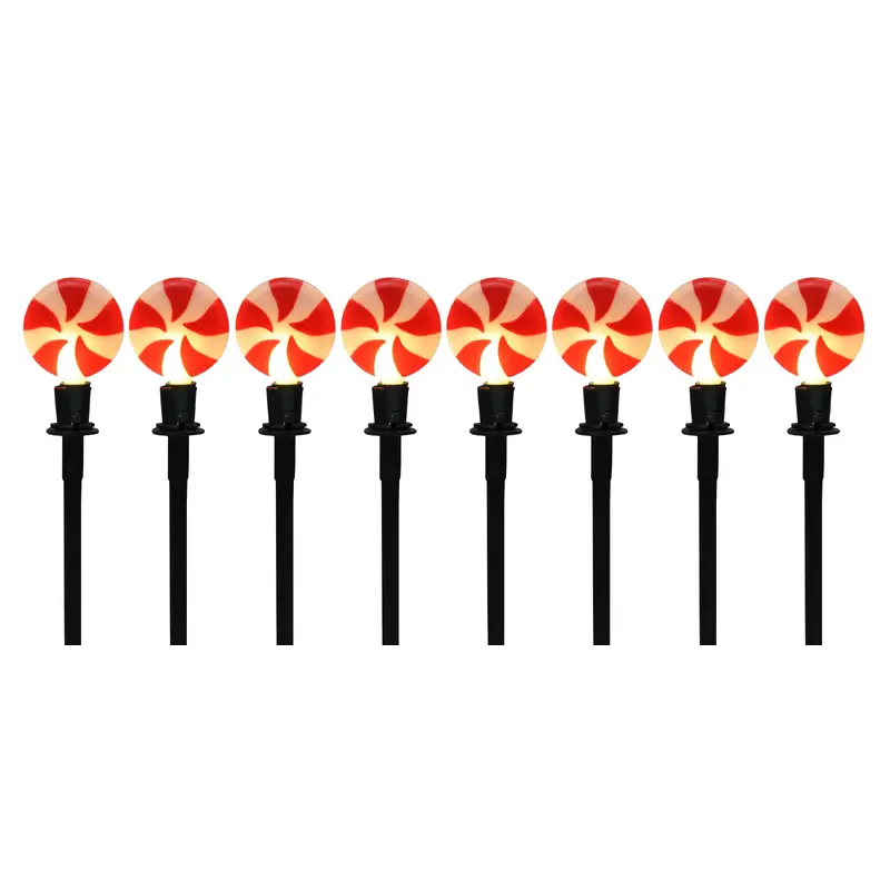 8Pc. Peppermint Candy Pathway Lights