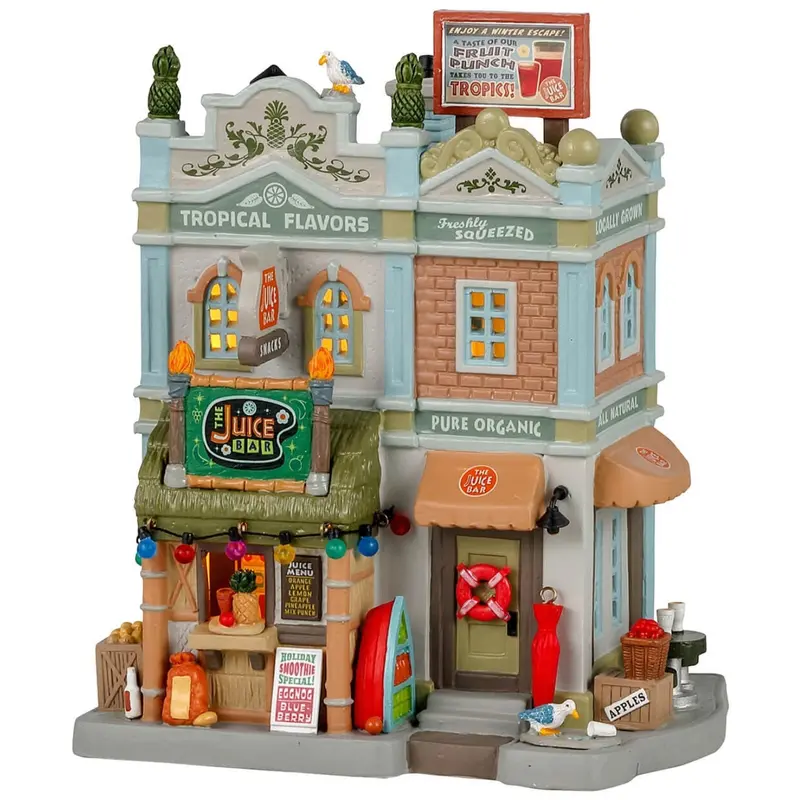 Lemax Plymouth Corners Lighted Building: The Juice Bar #15756