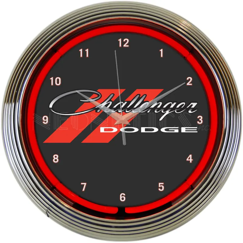 Neonetics Dodge Challenger Red Neon Clock