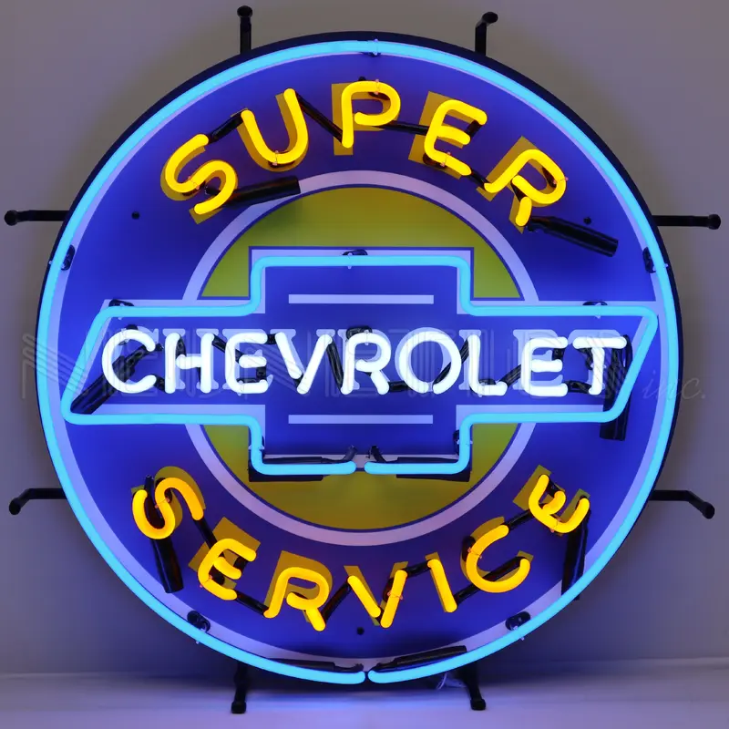Neonetics Super Chevrolet Service Neon Sign with Backing