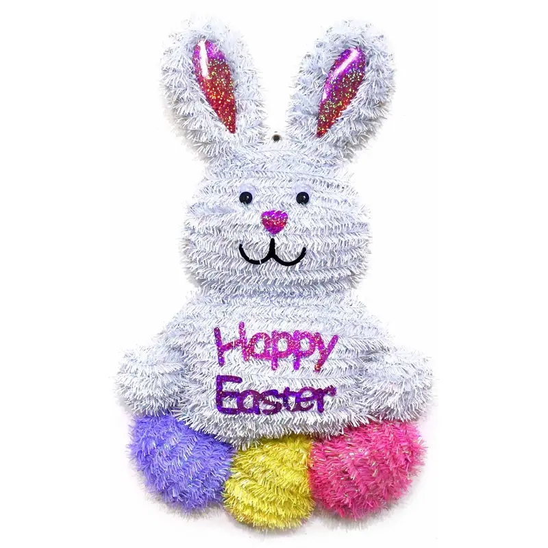 18" Tinsel Easter Bunny Hanging Decoration