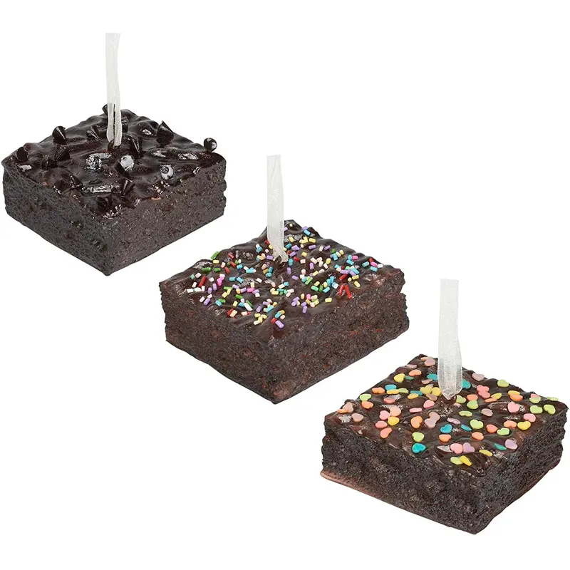 2.75" Brownies With Sprinkles Realistic PVC Ornament