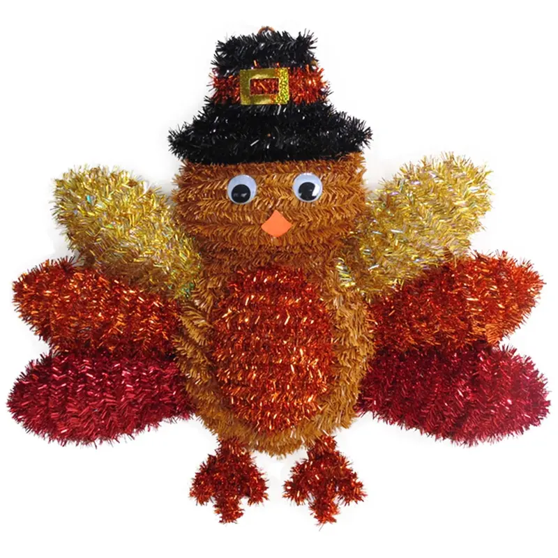 2D Harvest Turkey Tinsel Decoration