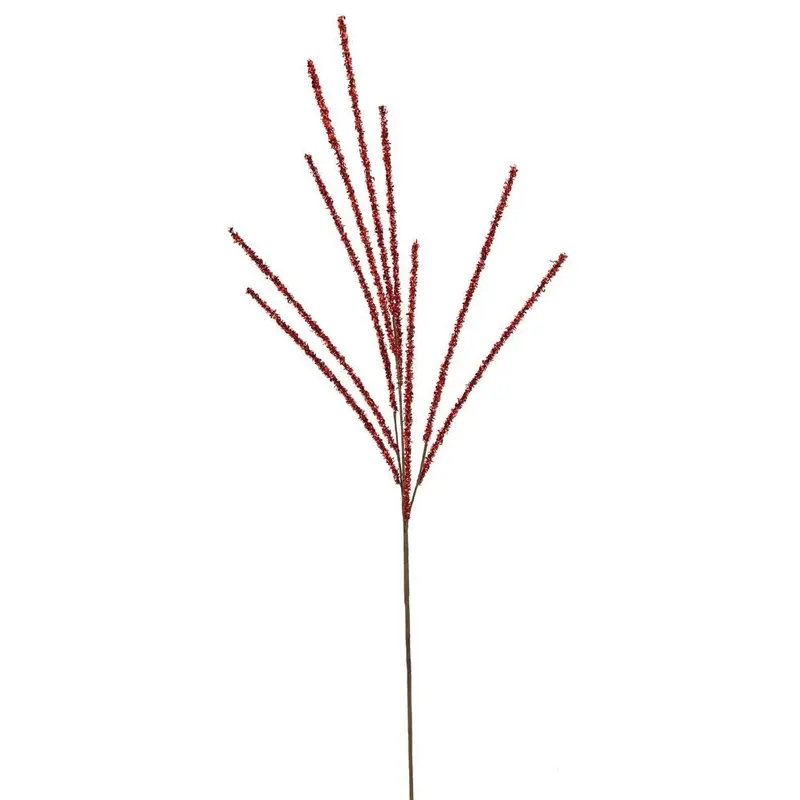 35" Red Foil/Glitter Twig Spray