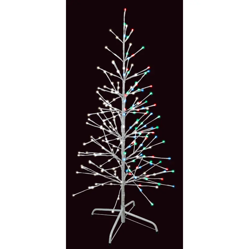 4' Color-Changing LED White-Wrapped Birch Tree (Warm White to Multi)