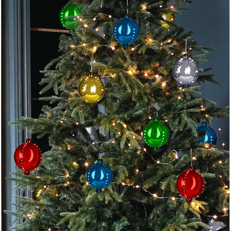 4" Round LED Snowfall Hanging Ornament Decoration