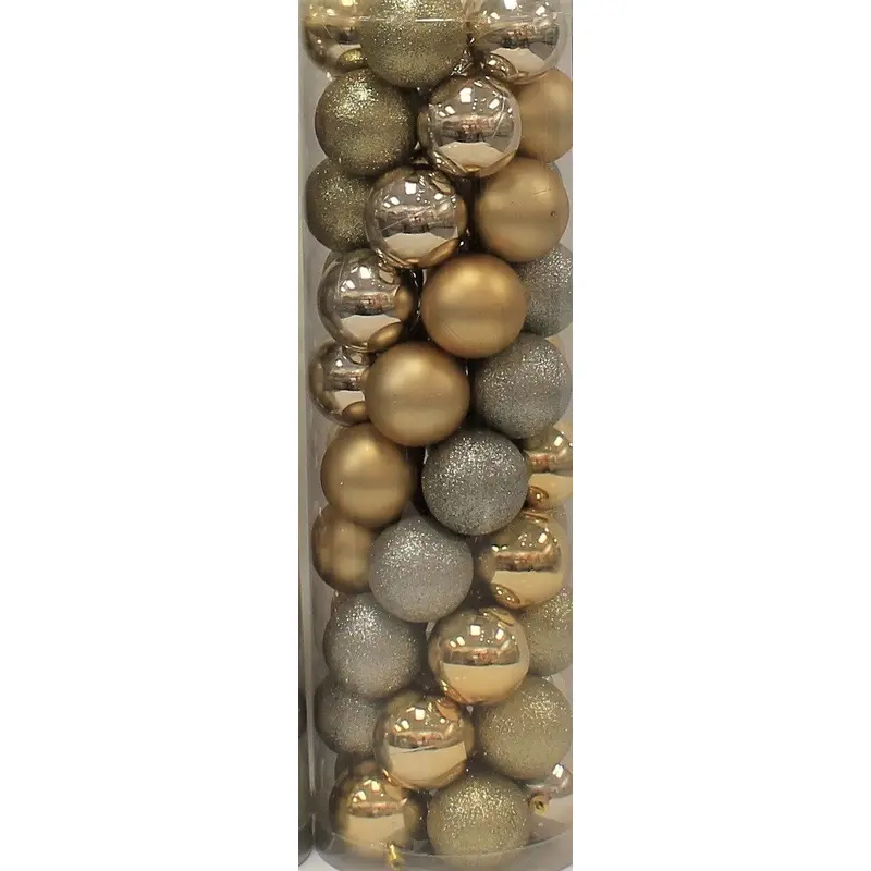 45-Pack of 60MM Shatterproof Ball Ornaments (Champagne/Silver/Gold)
