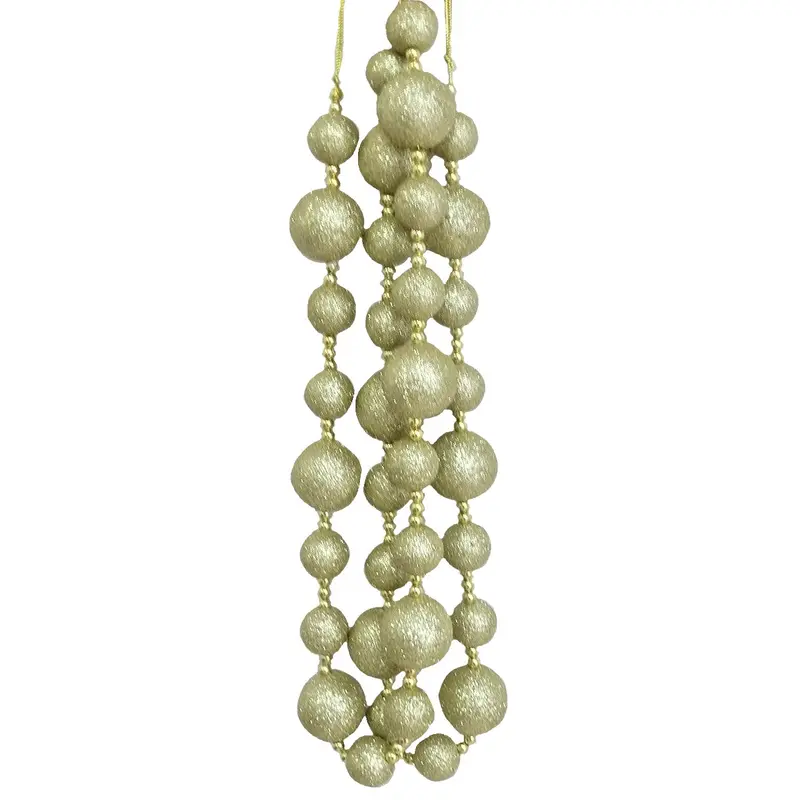 6' Gold Glitter Ball Garland