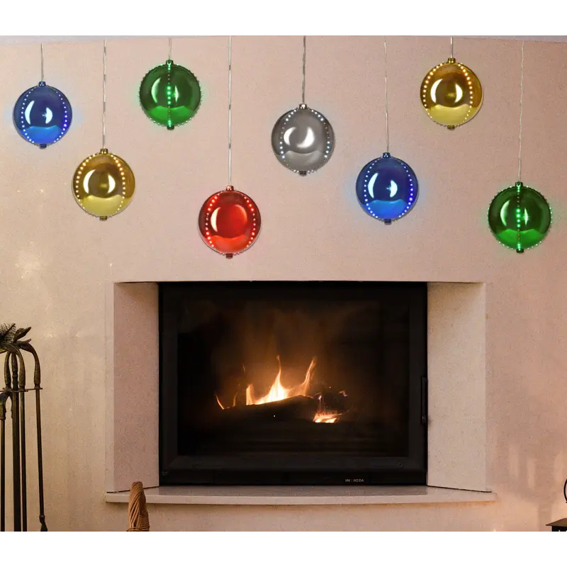 6" Round LED Snowfall Hanging Ornament Decoration