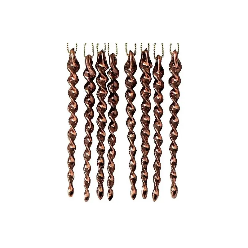 8-Pack of Rose Gold Icicle Ornaments