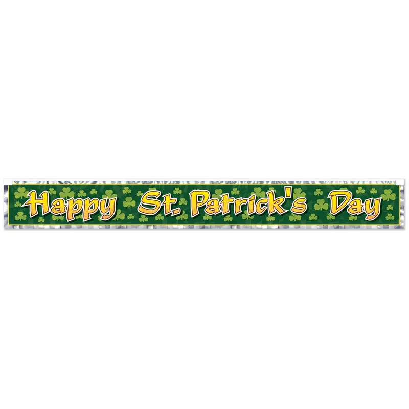 Metallic 'Happy St Patrick's Day' Fringe Banner