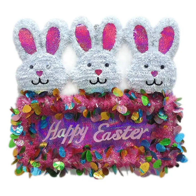 Tinsel Easter Bunny Wreath