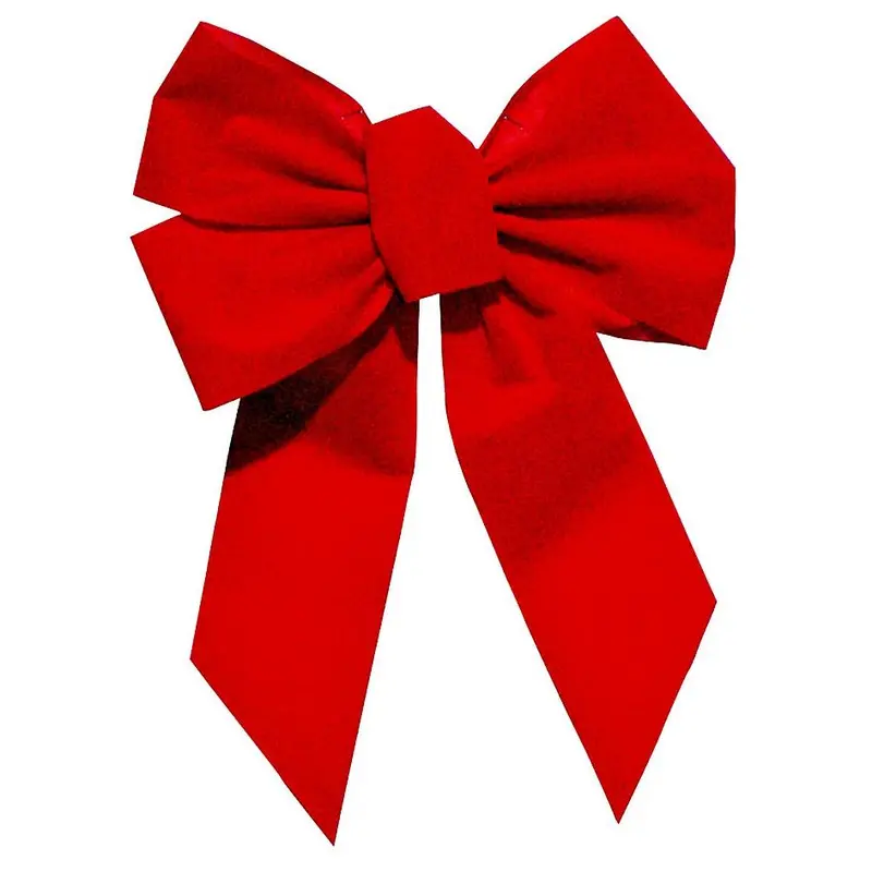 10" x 13" Red Velvet 5-Loop Christmas Bow