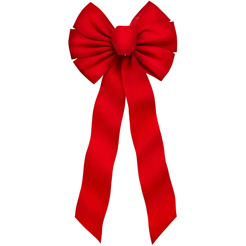10" x 22" Red Velvet 7-Loop Christmas Bow
