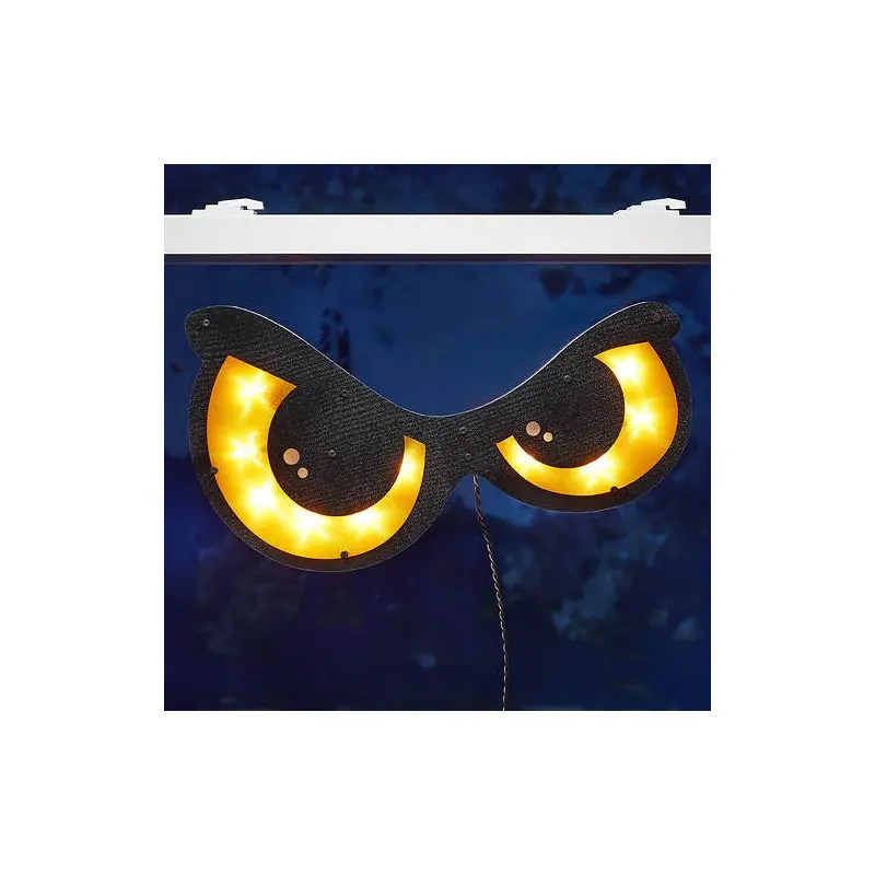 20" Lighted Shimmering Orange Eyes Decoration