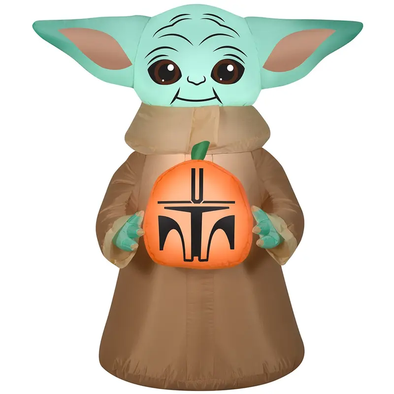 3.5' Airblown Grogu with Pumpkin Sack Small Halloween Inflatable