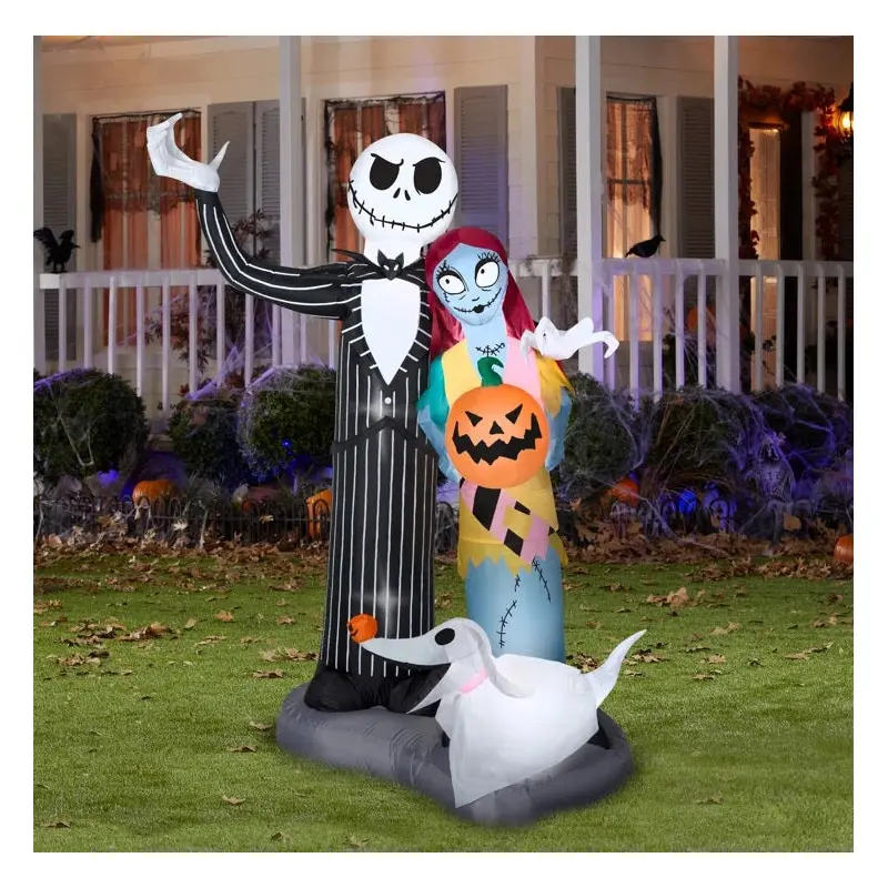 6' Airblown Jack Skellington, Sally and Zero Nightmare Before Christmas Halloween Inflatable Decoration