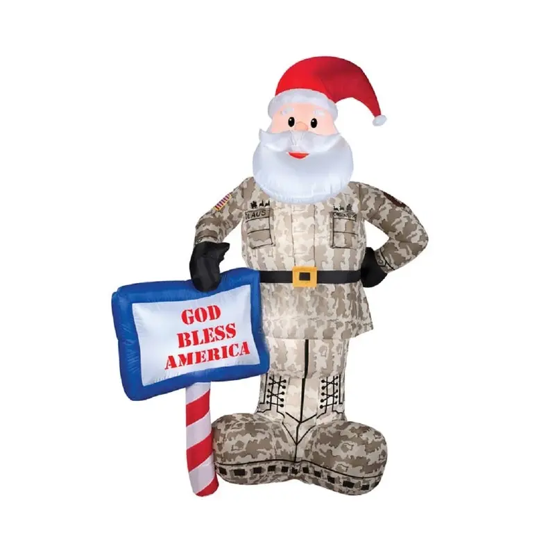 7' Airblown Inflatable Military Santa