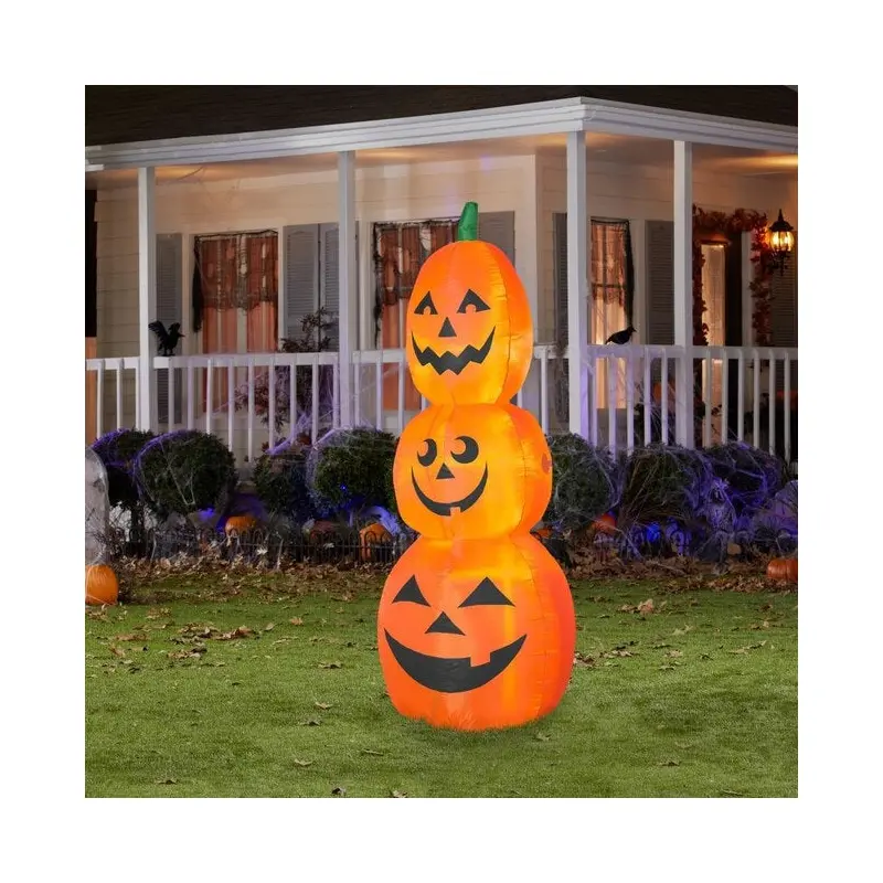 7' Airblown LED Pumpkin Stack Halloween Inflatable