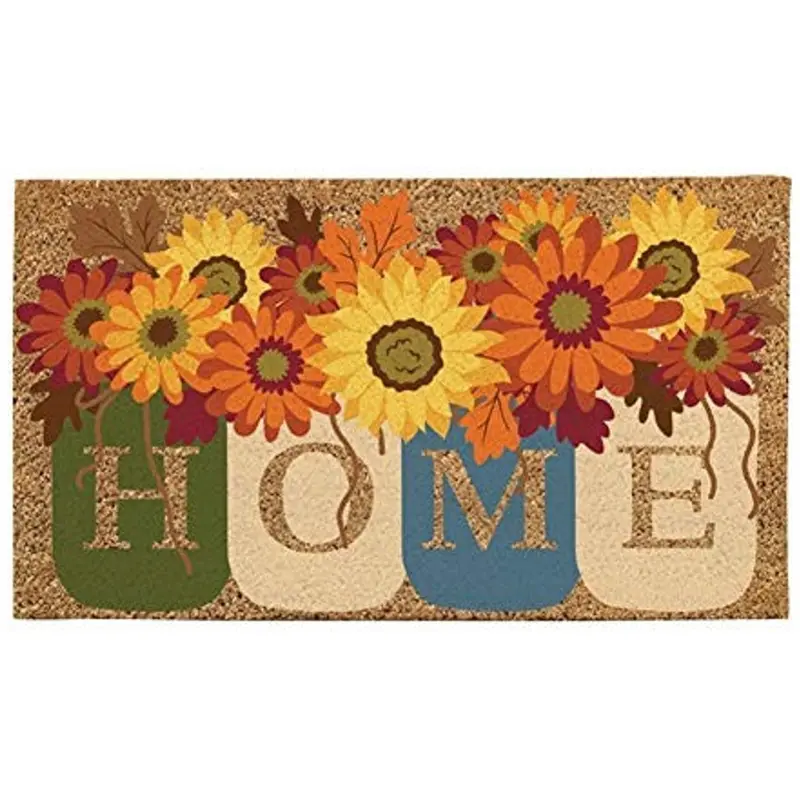 Fall Home Mason Jars Coir Floor Mat