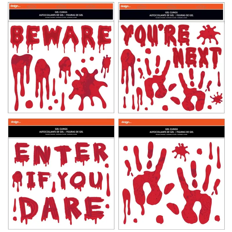 Halloween 11.5x 12 Bloody Gel Clings