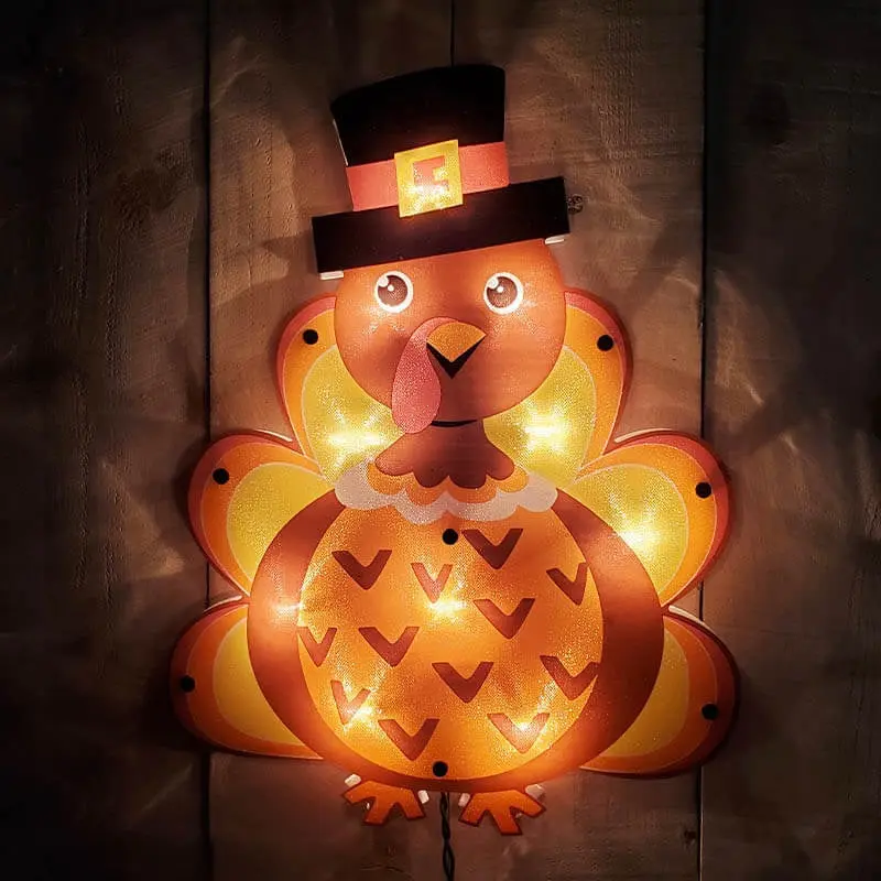 Harvest Shimmer Lighted Turkey Ornamental