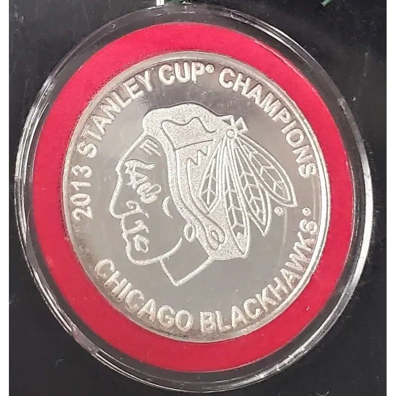 Highland Mint Chicago Blackhawks 2013 Stanley Cup Champions Silver Coin Ornament