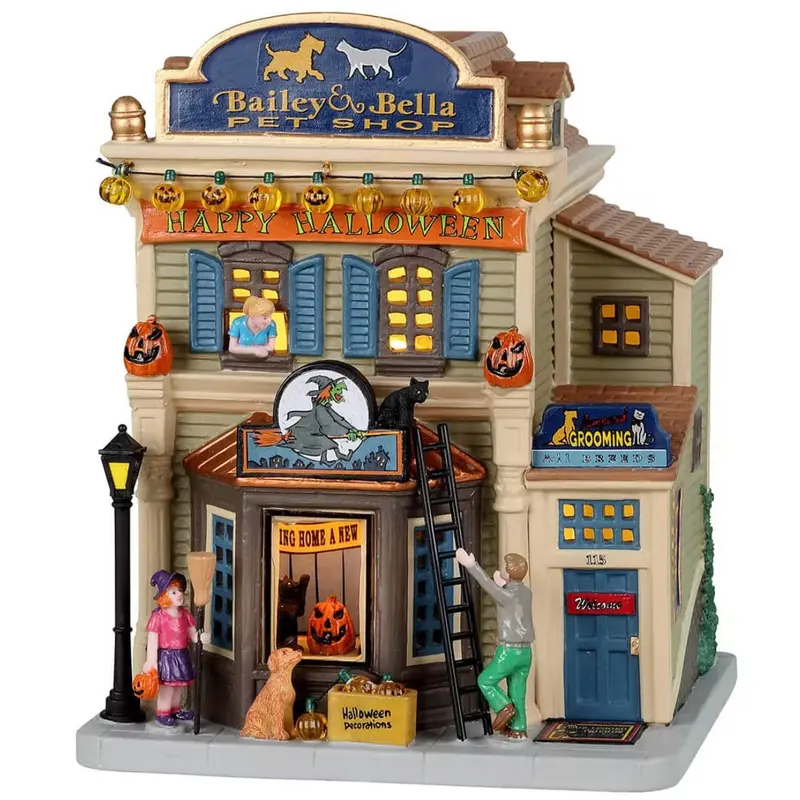 Lemax Spooky Town Bailey & Bella Pet Shop #25853
