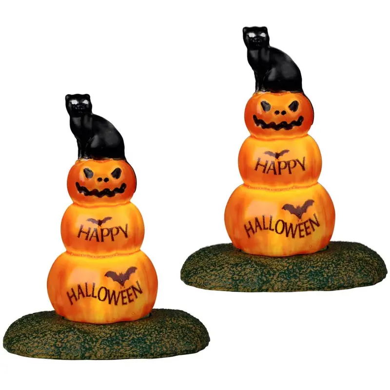 Lemax Spooky Town Cat and Pumpkin, Set of 2 #24939