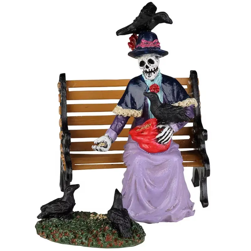 Lemax Spooky Town Feeding the Birds, Set of 2 #22101