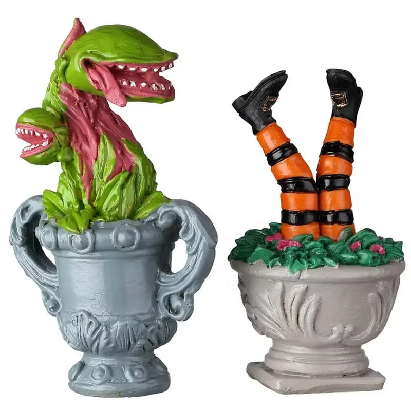 Lemax Spooky Town Spooky Planter Urns, Set of 2 #24946