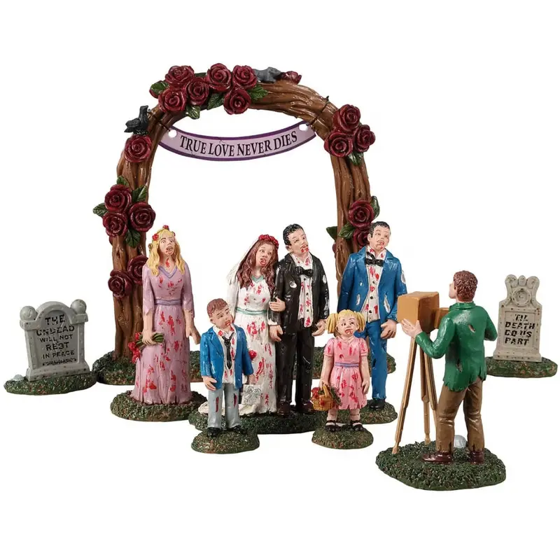 Lemax Spooky Town Zombie Wedding Party, Set of 9 #23587