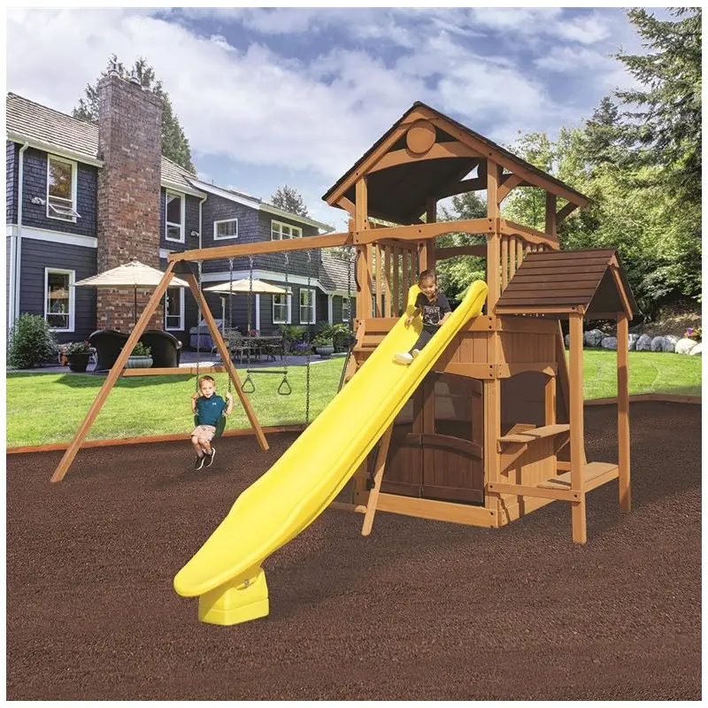 Olympian Outlook XL 2B Wooden Swing Set by Backyard Adventures
