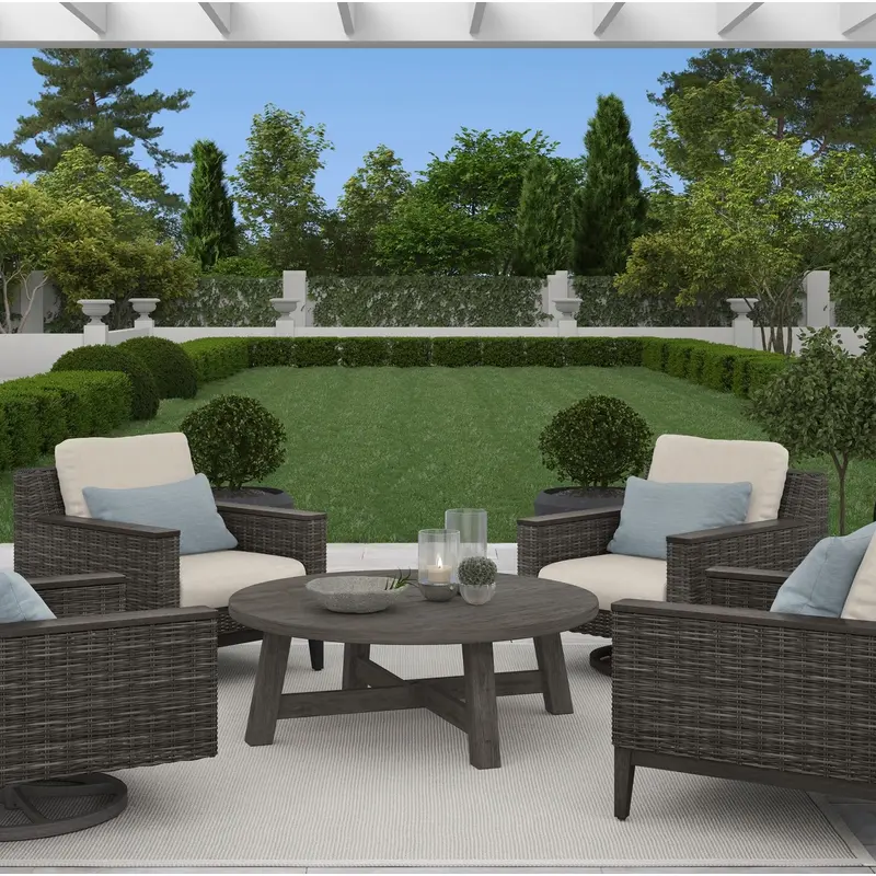 Remy Wicker Cushioned Seating and Chat Set