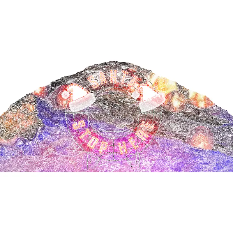 40" Santa Stop Here LED Yard Wreath