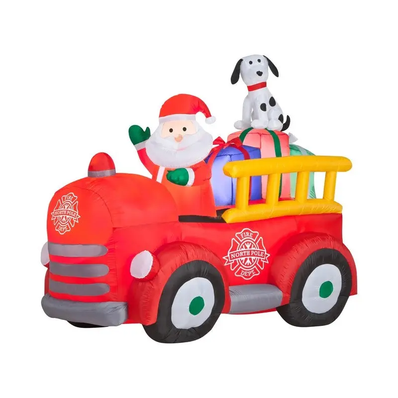 6' Airblown Santa Fire Truck Christmas Inflatable