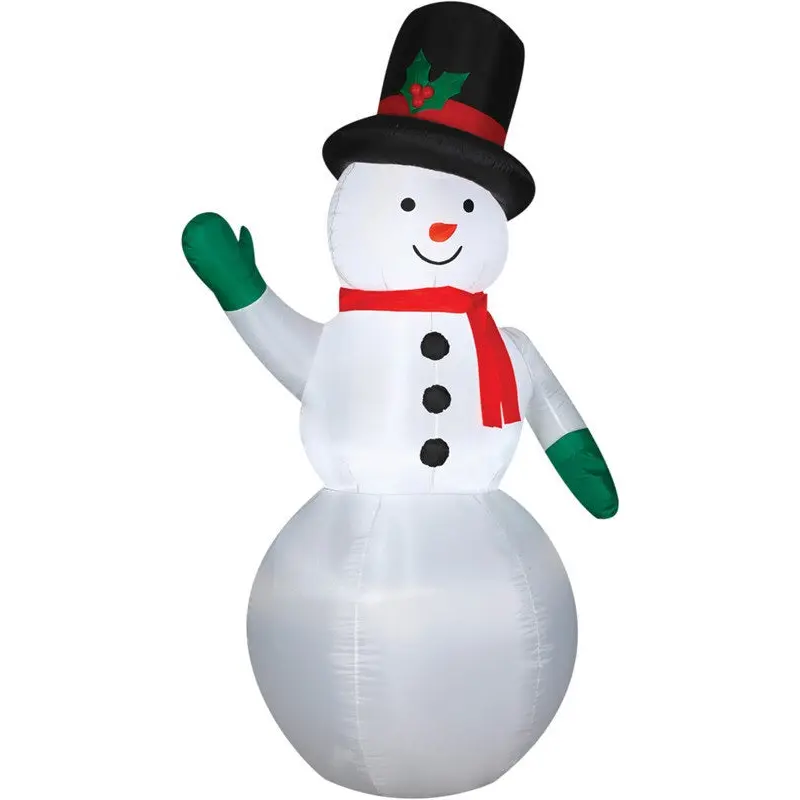 7' Airblown Waving Snowman Winter Inflatable