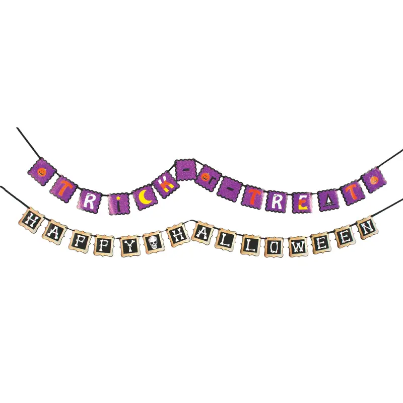 Halloween Glitter Banner Dcor