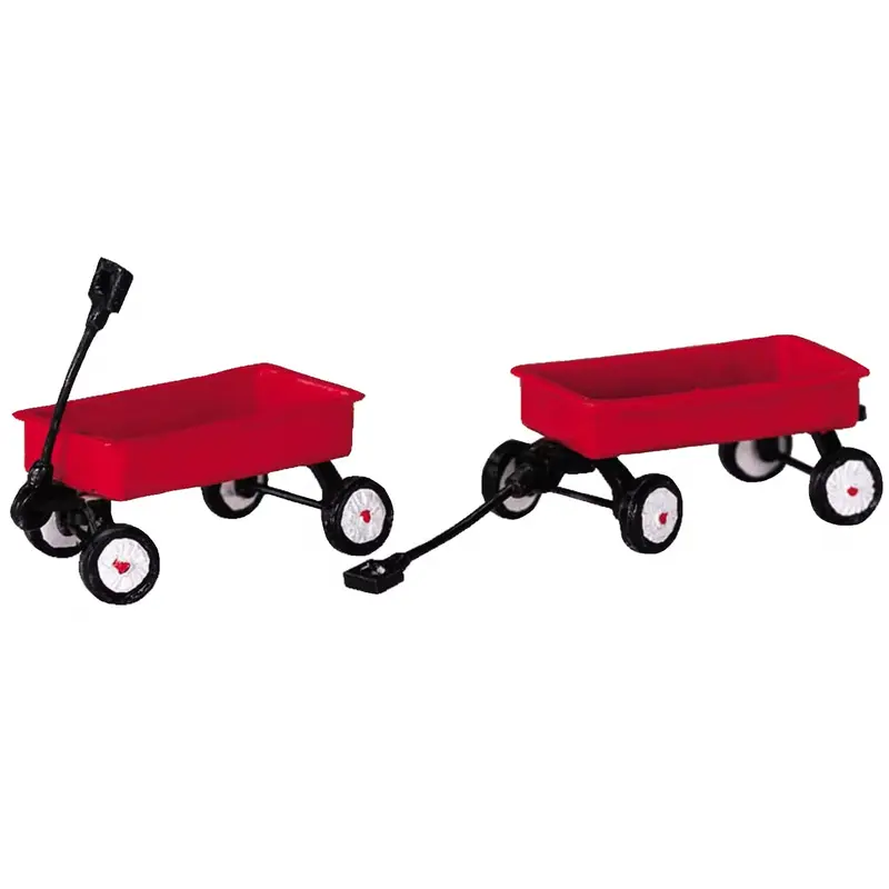 Lemax General Collectible Figurines: Red Wagons, Set of 2 #44175