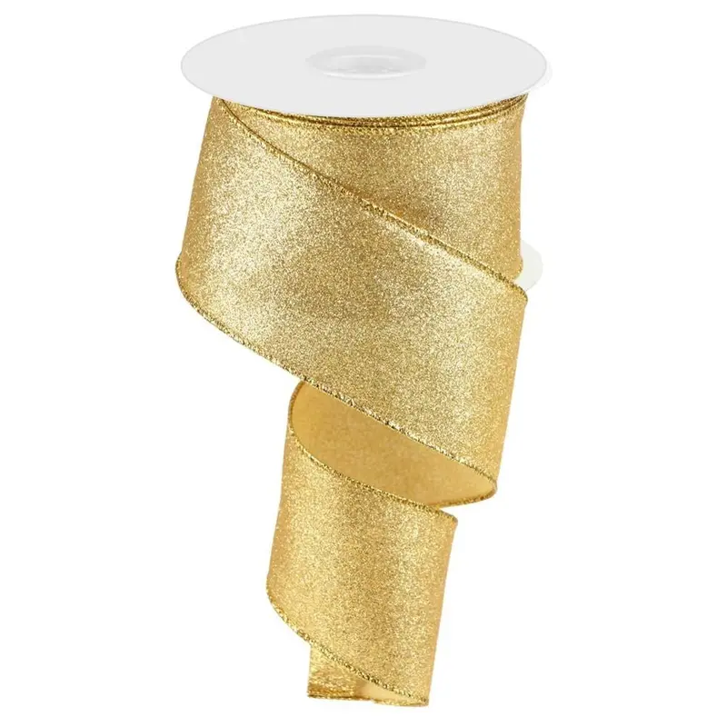 10 Yards of Shimmer Gold Ribbon with Wired Edges