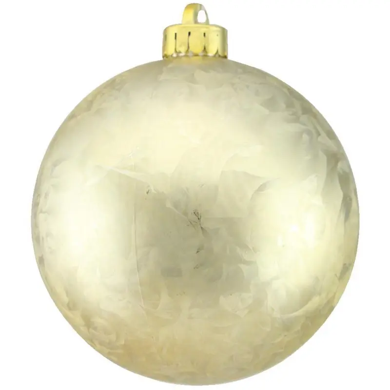 100MM Champagne Feather Smooth Ornament