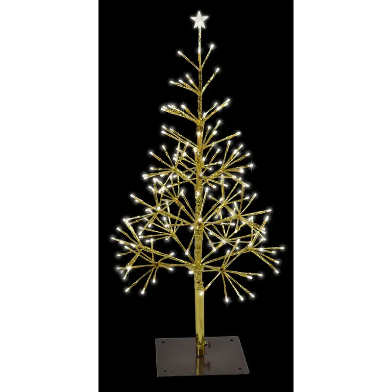 2.5' Shimmering Gold Tree with Warm White Twinkle LED Lights