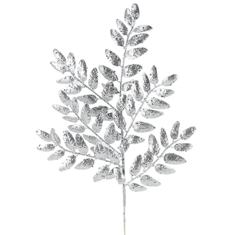 21" Silver Glitter Honey Locust Spray